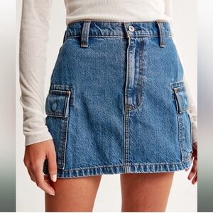 Abercrombie high rise denim cargo skirt